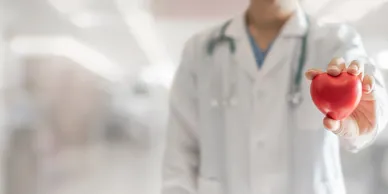 A blurry picture of a doctor in a lab coat.